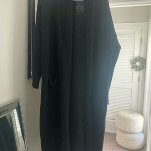 Old Navy Black Open Cardigan, Heavy, Long, 2 roomy pockets